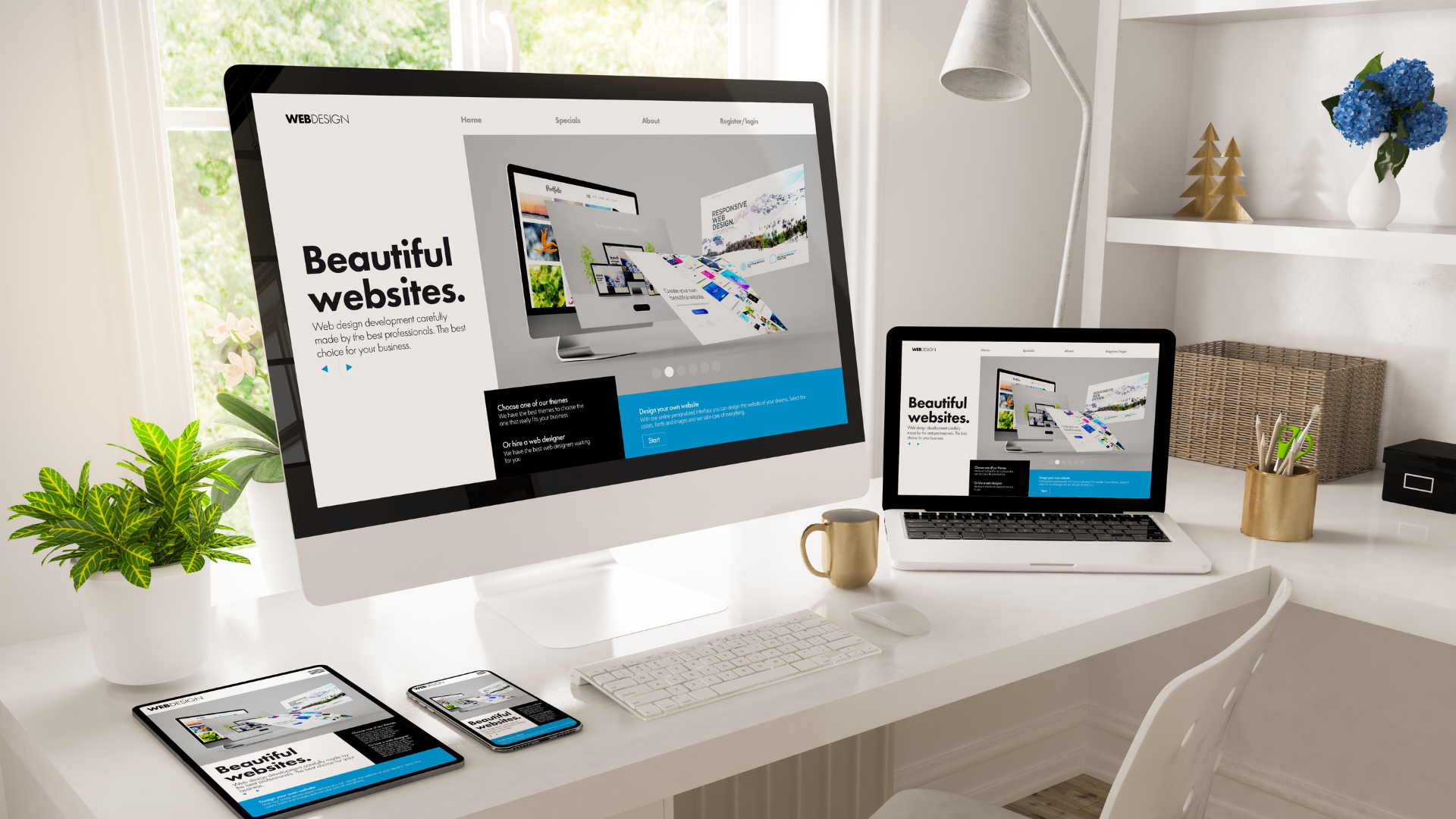 Mockup d’une landing page claire